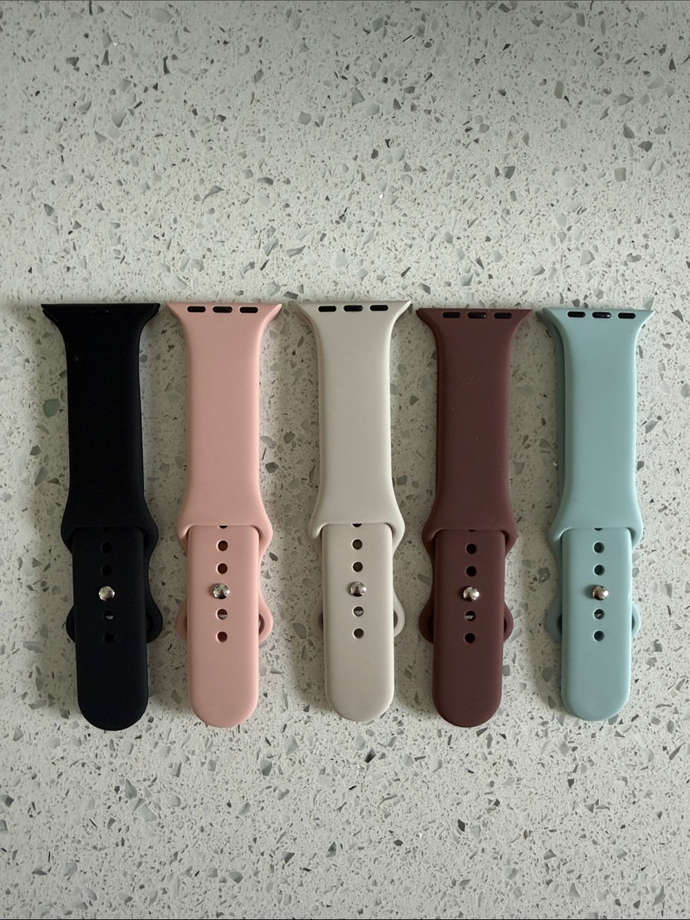 Silicone Apple Watch Bands - Assorted Colors Set of 5